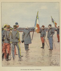 Zászlók elosztása Sathonayban alkotó: after Louis Charles Bombled