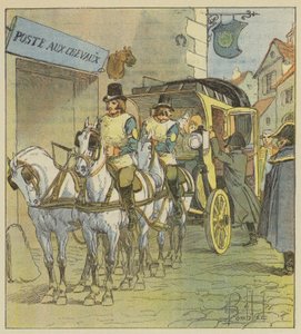 A császár beszáll Marie-Louise autójába alkotó: after Louis Charles Bombled