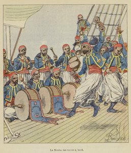 A törökök Núbája a fedélzeten alkotó: after Louis Charles Bombled