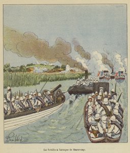 A flotilla megtámadja Marovoayt alkotó: after Louis Charles Bombled