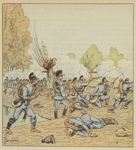 A németek megtámadják a Dames-Blanches parkot alkotó: after Louis Charles Bombled
