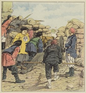 A kínaiak bombázzák a követséget alkotó: after Louis Charles Bombled