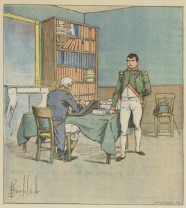Napóleon diktálja az egyiptomi hadjáratot alkotó: after Louis Charles Bombled