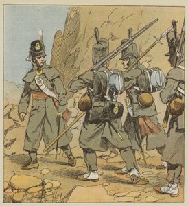 Az 1. gyalogőrezred angol katonái úti ruhában, Spanyolország, 1814 alkotó: after Louis Charles Bombled