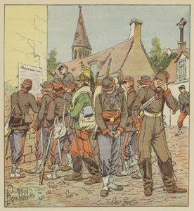 A Loire-i hadsereg katonái olvassák a metzi kapituláció ügyét alkotó: after Louis Charles Bombled