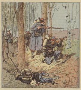 Csatárok az Artenay-i harcban alkotó: after Louis Charles Bombled