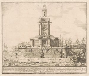 Az 1750-es kínai Prima Macchina: Nápoly új mólója alkotó: after Michelangelo Specchi Jérôme Charles Bellicard