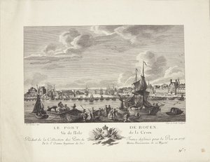 Rouen kikötője (Le port de Rouen) alkotó: after Nicolas Marie Ozanne