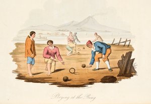 Playing at the Ring, olasz díszletből, Olaszország különböző államainak modorait, szokásait és szórakozásait képviseli, kocsma. 1806 (kézzel színezett metszet)