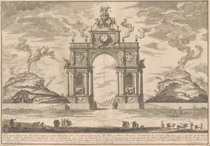 A Prima Macchina Chinea számára 1756: Diadalív az Etna és a Vezúv között alkotó: after Paolo Posi Giuseppe Pozzi