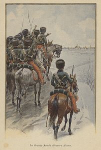 Napoleons Grande Armee Moszkva előtt érkezik, 1812