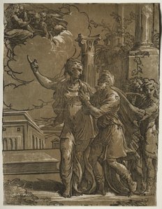 Tiburtine Sibyl és Augustus császár alkotó: after Parmigianino