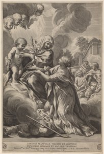 Szűz és gyermek mártírokkal alkotó: after Pietro da Cortona