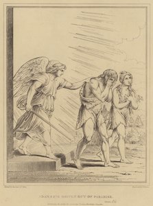 Ádám és Éva kiűzve a Paradicsomból, Genezisből alkotó: after Raphael