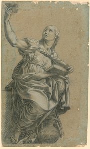 A cumaean Sibyl Raphael freskójáról a St. Maria della Pace-ben alkotó: after Raphael
