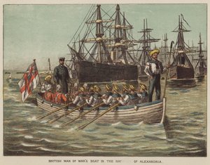 Brit háborúk embere hajó Alexandria kikötőjében