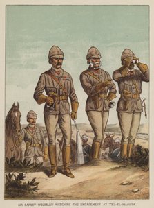 Sir Garnet Wolseley az eljegyzést nézi Tel-El-Mahutában