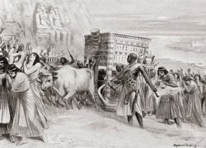 Temetési menet a XIA-dinasztia idején, az ókori Egyiptomban, Hutchinson nemzetek története című könyvéből, 1915.