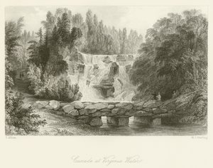 Cascade a Virginia Water-nél alkotó: after Thomas Allom
