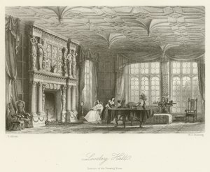Loseley Hall, a szalon belseje alkotó: after Thomas Allom