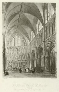 St Saviors Church, Southwark, 1850, ősi St Mary Overyes, délkelet felé néz
