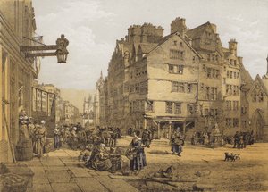High Street a Head of West Bowtól, Lawnmarket (chromolitho)