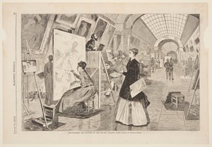 "Művészet - Diákok és másolók a Louvre Galériában, Párizs"