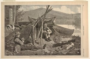 Kempingezés az Adirondack-hegységben alkotó: Winslow Homer