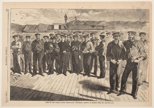 A "Colorado" amerikai Steam-sloop legénysége, Bostonban, 1861. júniusban, a Harper