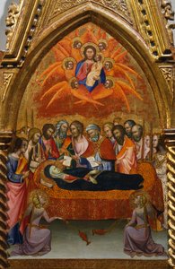 Oltárkép Szűz jeleneteivel: Bartolo di Fredi (1330-1410) elalvása alkotó: also Manfredi de Battilori Bartolo di Fredi