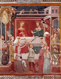 Hogyan kérte a démon Istent, hogy próbálja próbára Jóbot Bartolo di Fredi (vagy Manfredi De Battilori) (1330-1410) Collegiale de San Gimignano Italy virágzó freskója idején