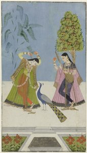 Két nő és egy páva, Gujara Ragini alkotó: anonymous (attributed to)