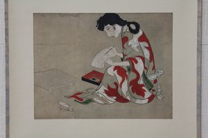 Beauty Writing a Letter (a Hikone Screen egy részének másolata) alkotó: anonymous 