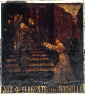 Francia: Aux quatre sergents de La Rochelle (II). A fogadós jele. 3, boulevard Beaumarchais, 11. kerület, Párizs. alkotó: anonymous 
