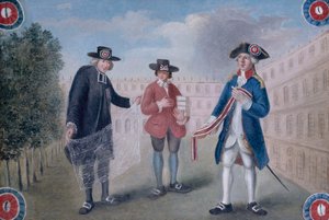 Francia: Aux trois ordres. Egy kokárdakereskedő jele a Palais-Royalban. Palais-Royal, 1. kerület, Párizs alkotó: anonymous 