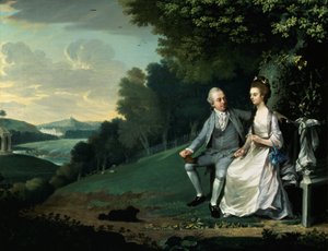 Pár portréja, állítólag Sir Francis és Lady Dashwood a Wycombe Parkban alkotó: anonymous 