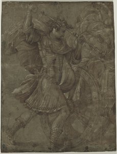 Férfi páncélban egy szekér mellett alkotó: assistant of Francesco Salviati
