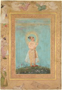 Shah Jahan egy spinellel és egy hosszú Deccan karddal a kései Shah Jahan albumból alkotó: attributed to Hashim