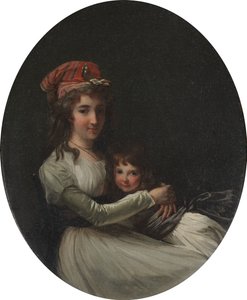 Anya és lánya portréja alkotó: attributed to Henri Pierre Danloux