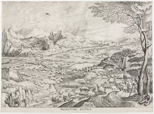 A nagy tájak: Vidéki Solicitus alkotó: attributed to Jan van Doetechum