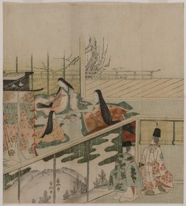 Udvari hölgyek babákat készítenek alkotó: attributed to Kubo Shunman
