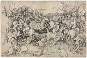 A Clavijo-i Nagy Szent Jakab-csata alkotó: attributed to Martin Schongauer