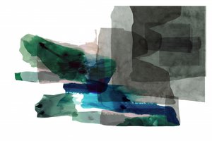 Absztrakt zöld-kék rétegek alkotó: cartissi