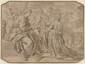 Szent Katalin misztikus házassága alkotó: copy after Nicolas Poussin