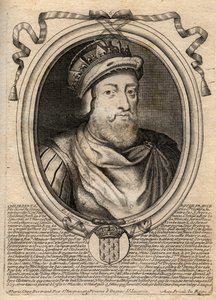 I. Childebert, a frankok királyának portréja – I. Childebert király (497-558) – metszet a „Les Augustes Representations de tous les Kings de France from Pharamond to LouisXIV”, Párizs alkotó: de Larmessin