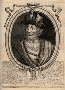 I. Lajos jámbor (778-840), francia király portréja – I. Lajos „Jámbor” (778-840) római római császár – metszet a „Les Augustes Representations de tous les Kings de France from Pharamond to LouisXIV” című könyvéből, Párizs