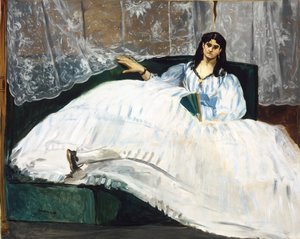 Nő egy rajongóval alkotó: Édouard Manet