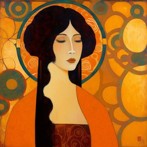 Abstract portrait of a beautiful attractive asian woman, Wall Art | Canvas Prints