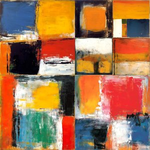 Colored Abstract Square boxes Canvas Painting, art Prints
