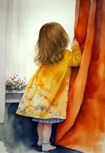 Kislány játszik Hide, Wall Art | Vászonnyomatok